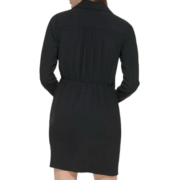 Calvin Klein Tie Front Long Sleeve Dress - Picture 2 of 4